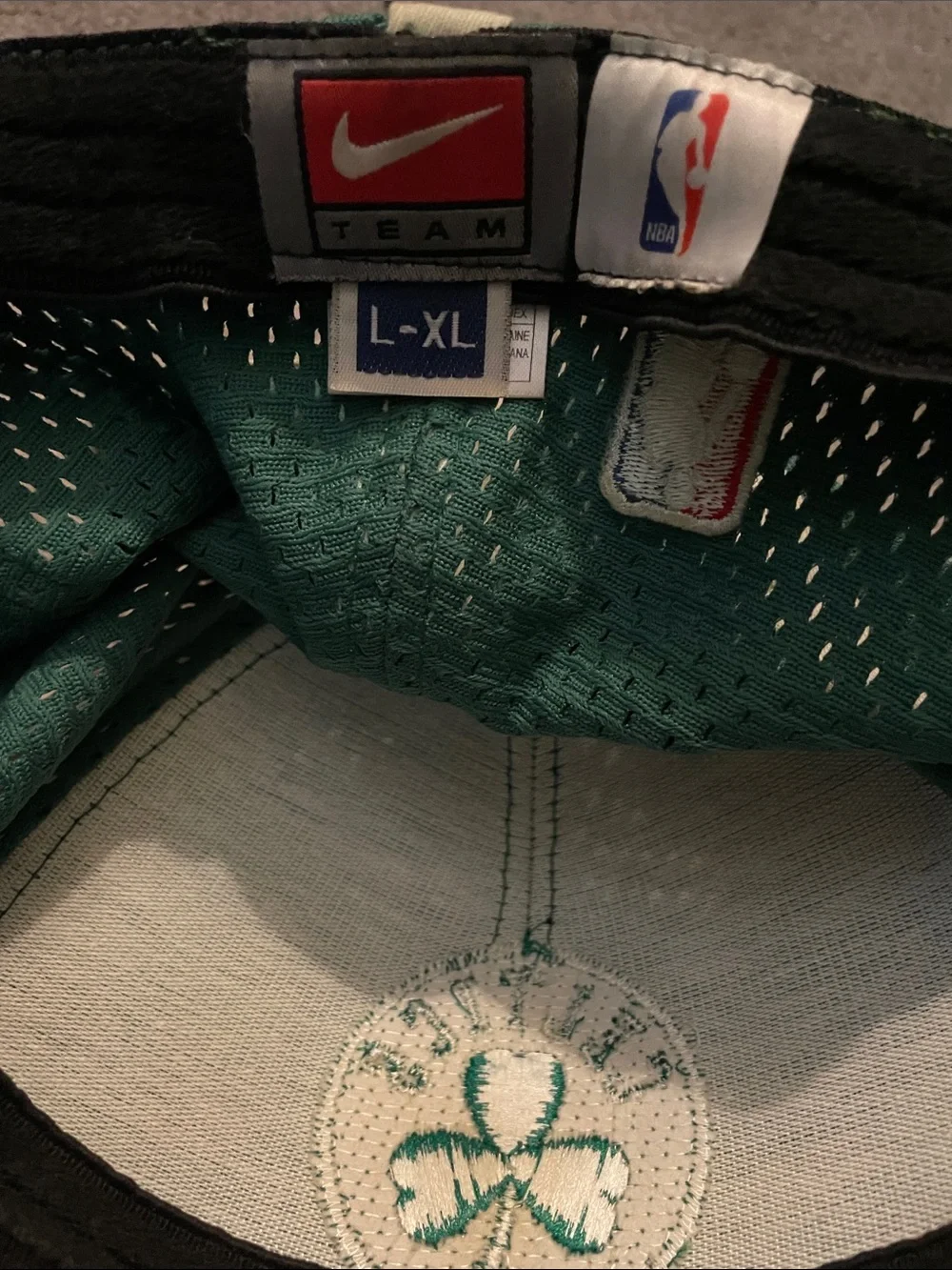 Nike Green and White Boston Celtics Hat men Large to XL